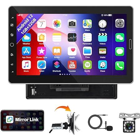 Amazon 1 32G Single Din Android 12 Car Stereo Detachable 10 1