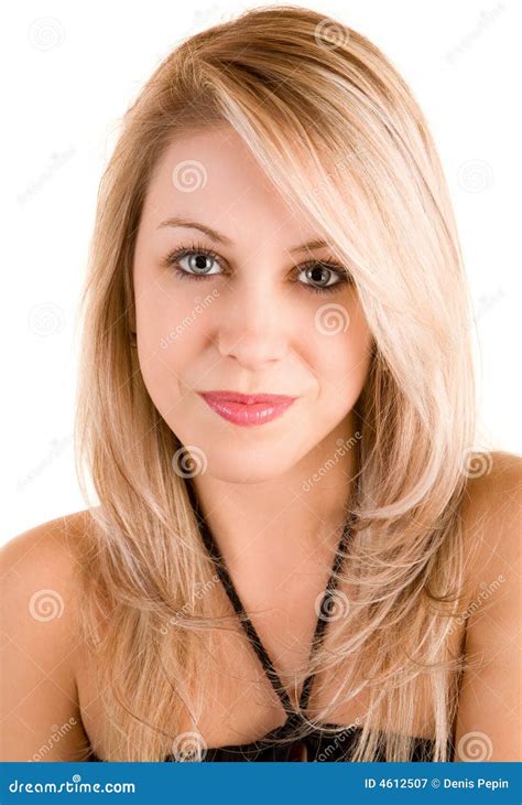 Blonde Hermoso Aislado En Blanco Imagen De Archivo Imagen De Acogedor Glamour 4612507