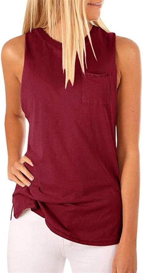 Tank Top Damen Shirt Unifarben Oberteile Rmellos Rundhals Frauen Mode