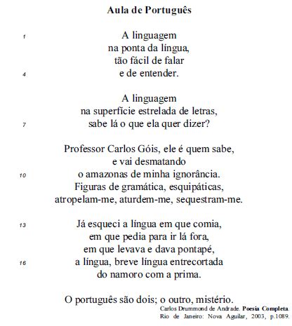 A Respeito Dos Aspectos Gramaticais Desse Poema Julgue O