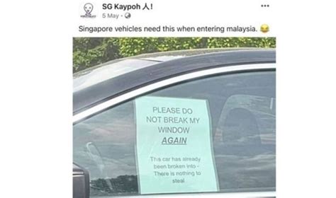 Dakwaan Kereta Singapura Sering Jadi Sasaran Pencuri Tidak Benar