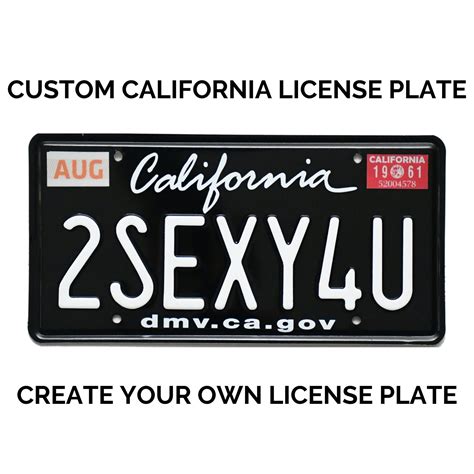 Custom California License Plate With YOUR TEXT / Replica California