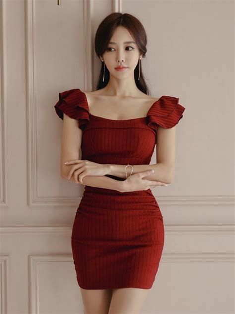 Wholesale Korean Knitting Bodycon Red Dress From China To Japan Eya030755rd Wh 1000 In