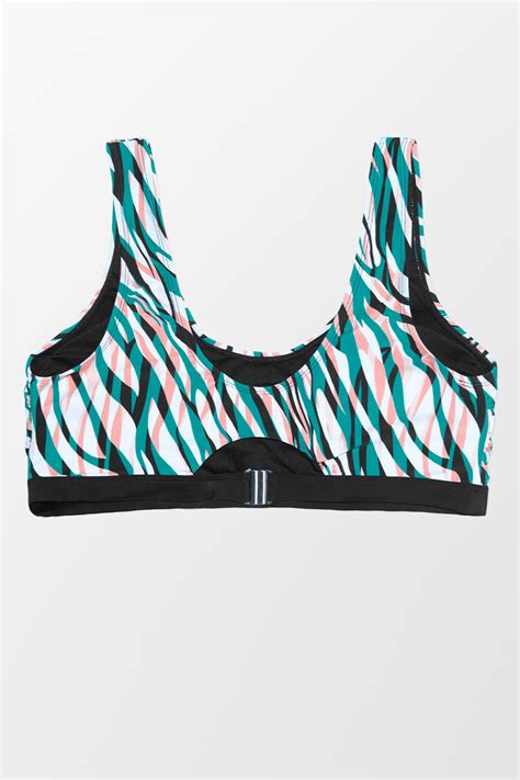 Bikini Oberteil Mit Zebra Print Und Cut Outs In Gro En Gr En Cupshe