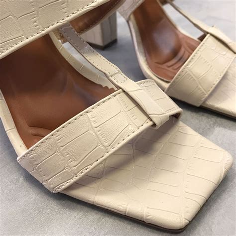 Sand Lia Feminina Nude Salto Bloco Sapatos Femininos
