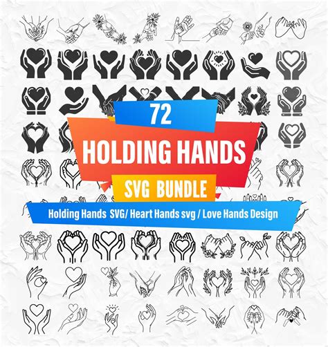 Holding Hands SVG Bundle, Family Hands SVG, Heart Hands Cut File ...