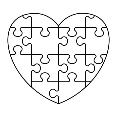 Heart Puzzle Template Illustrations, Royalty-Free Vector Graphics ...