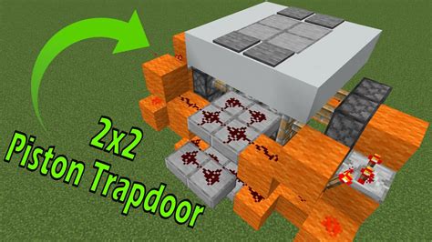 2x2 Redstone Piston Trapdoor Super Fast And Compact Minecraft