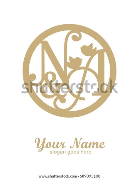 N Initial Wedding Decorative Logo Template Stock Vector Royalty Free