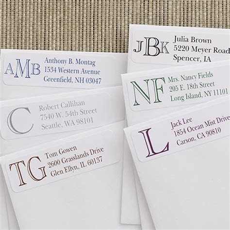 Custom Monogram Personalized Address Labels