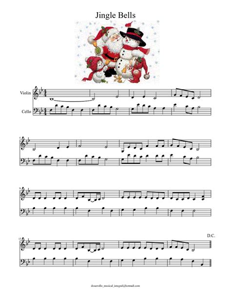 Jingle Bells Sheet Music For Violin Cello String Duet