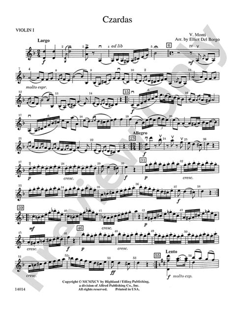 Czardas 1st Violin 1st Violin Part Digital Sheet Music Download