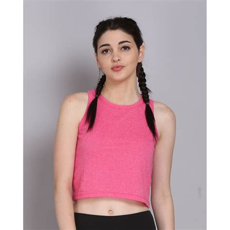 Buy The Dance Bible Sleeveless Racerback Round Neck Pink Crop Top Online