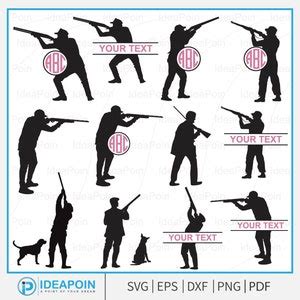 Shooting Silhouette Hunting Shooting Svg Bundle Skeet Shooting