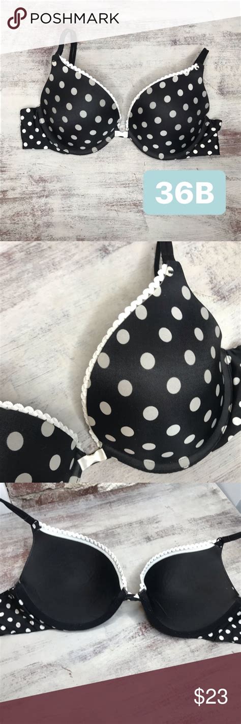 Victorias Secret Polka Dot Black White Bra 36b Victorias Secret Polka