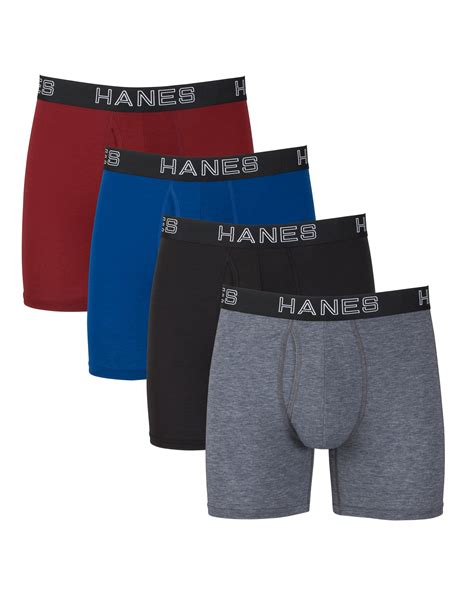 Hanes Mens 4 Pack Ultimate Comfort Flex Fit Boxer Briefs With Total