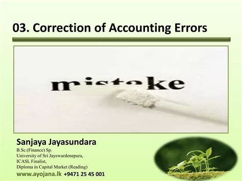 Correction Of Accounting Errors PPT