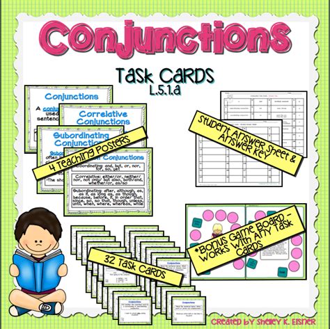 Conjunction Task Cards L 5 1 A Task Cards Teaching Posters Ela