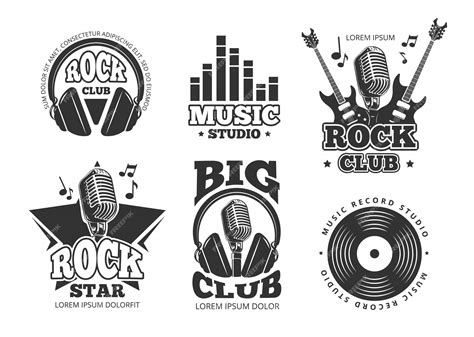 Premium Vector Vintage Rock And Roll Music Vector Labels Emblems