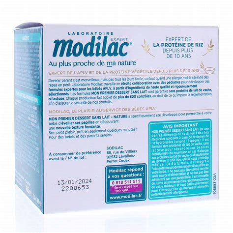 Modilac Mon Er Dessert Sans Lait Nature De Mois X Sachets