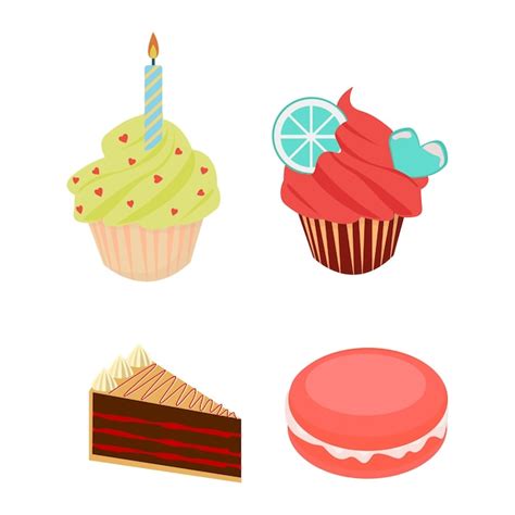 Premium Vector | Cakes collection