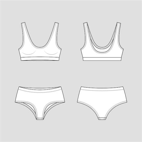 Cueca shortie sutiã esportivo conjunto de lingerie Vetor Premium