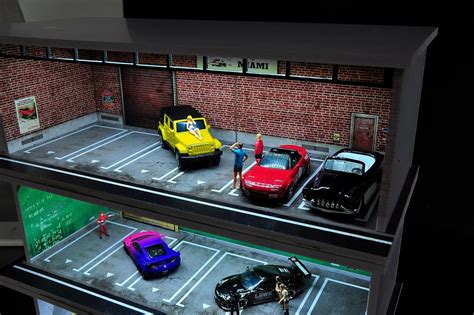 Hot Wheels Vitrina de coche a escala 164 con luz LED y cubierta acrílica dioramas de