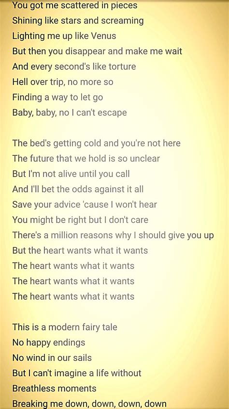 The Heart Wants What It Wants Lyrics - JakekruwBauer