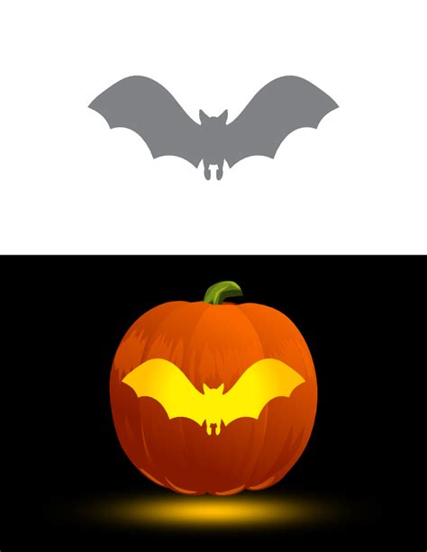 Printable Easy Vampire Bat Pumpkin Stencil