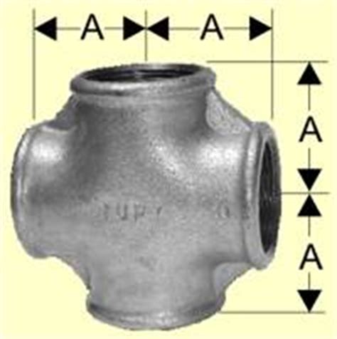 Cruzeta Tupy Rosca Bsp Lbs Em Ferro Male Vel Galvanizado Ou Preto