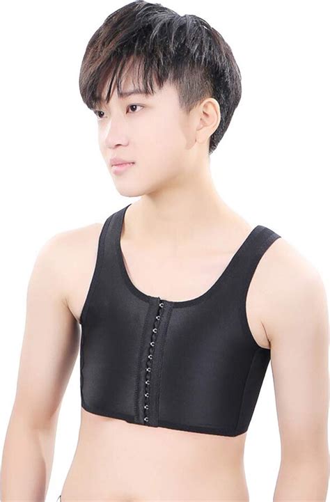 BaronHong Elastic Band Front Rows Of Hooks Chest Binder For Tomboy Trans Lesbian Black