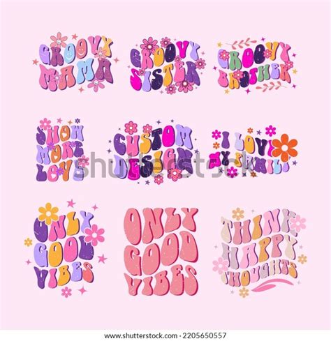 Retro Colorful Typography Vector Lettering T Stock Vector Royalty Free