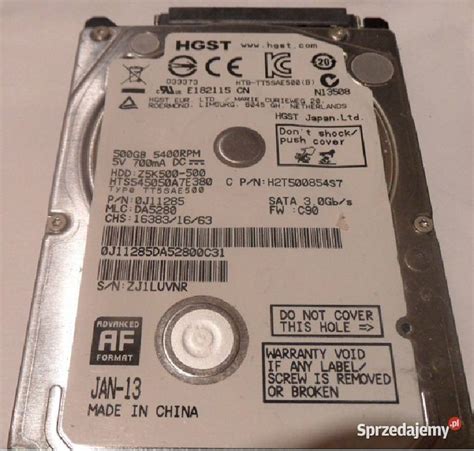 Dysk twardy HGST HTS545050A7E380 500GB SATA II 2,5" Warszawa ...