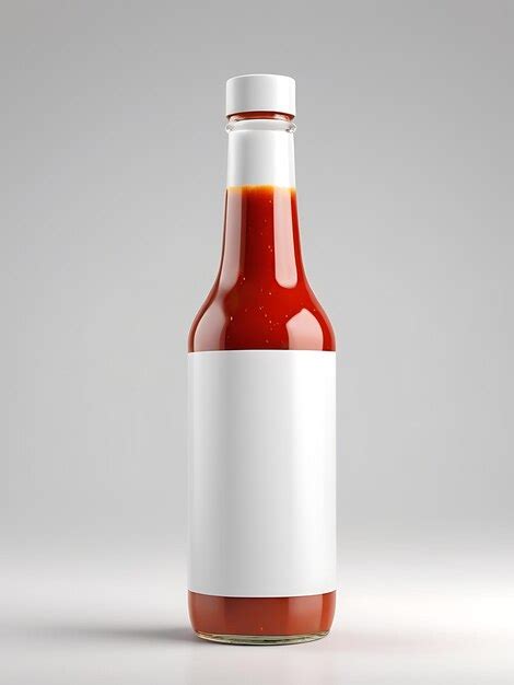 Hot Sauce Bottle Mockup Premium Ai Generated Image