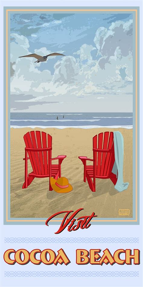 Poster Of Cocoa Beach Florida Adirondack Chairs Atlantic Etsy Cocoa