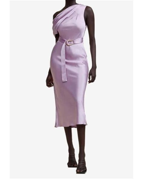 Acler Synthetic Boise One Shoulder Midi Dress In Lilac Purple Lyst UK