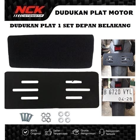 Jual FRAMELESS PLAT MOTOR DUDUKAN PLAT NOMOR 1 SET DEPAN BELAKANG MOTOR