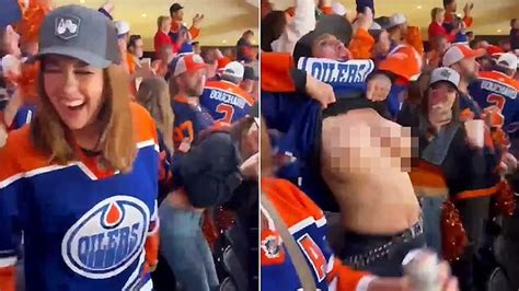 Oilers Fan Flashes Crowd Uncensored American Podcasters React