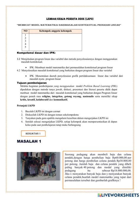 Lkpd Membuat Worksheet Live Worksheets