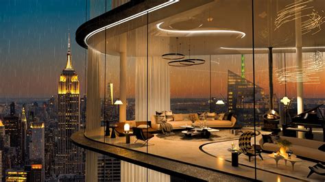 Cozy Luxury Apartments New York Rain On Window Relaxing Background