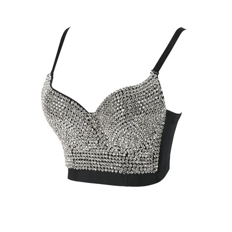 Hot Sale Women Sex Quarter Cup Wholesale Plus Size Rhinestone Chain Bra