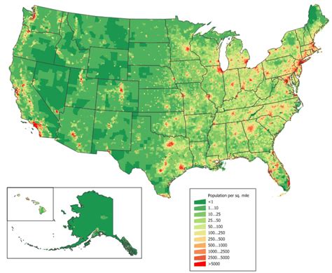 US Population Map - Guide of the World