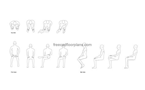 Sitting Mannequins Free CAD Drawings