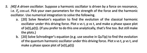 5. [40] A driven oscillator. Suppose a harmonic | Chegg.com