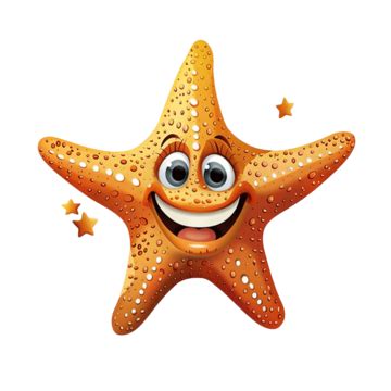 Ador Vel Estrela Do Mar Dos Desenhos Animados Um Grande Sorriso Png