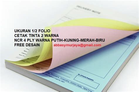 Jual Cetak Custom Nota Faktur Surat Jalan Tanda Terima Ncr Ply