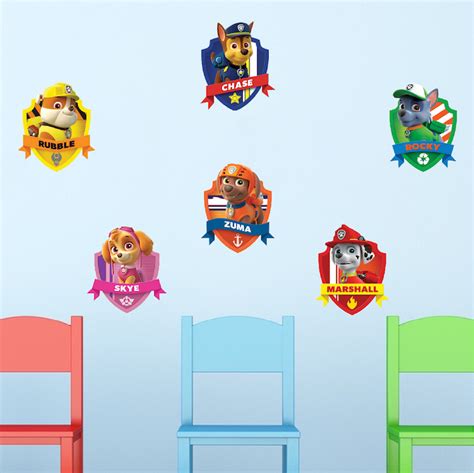 Paw Patrol Kids Wall Decal Decor - Paw Dog Birthday Party Theme ...