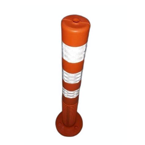 Orange And White Pvc Flexible Spring Post For Road Safety At Rs