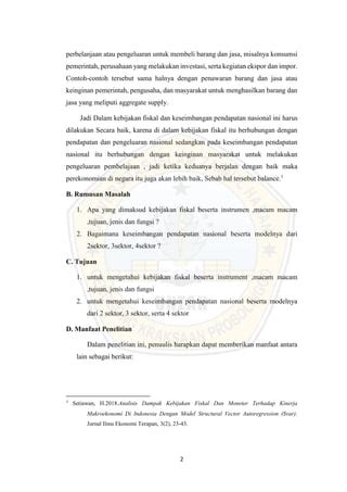 Kebijakan Fiskal Dan Keseimbangan Pendapatan Nasional Pdf