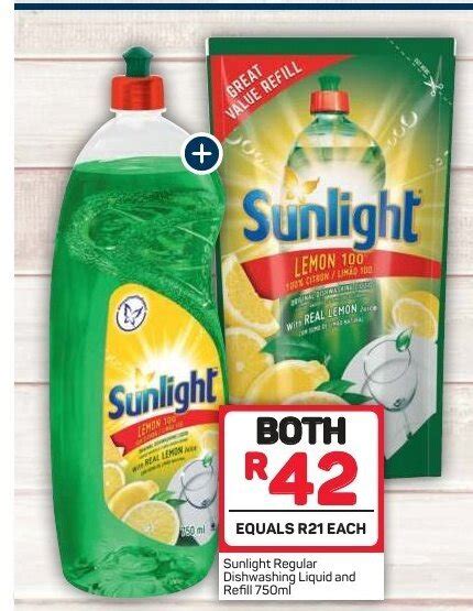 Sunlight Regular Dishwashing Liquid And Refill 750ml Offer At Pick N Pay